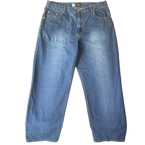Avenue Blues Women Jeans size 18 Blue Mid Rise Stretch Straight Leg - Picture 1 of 11